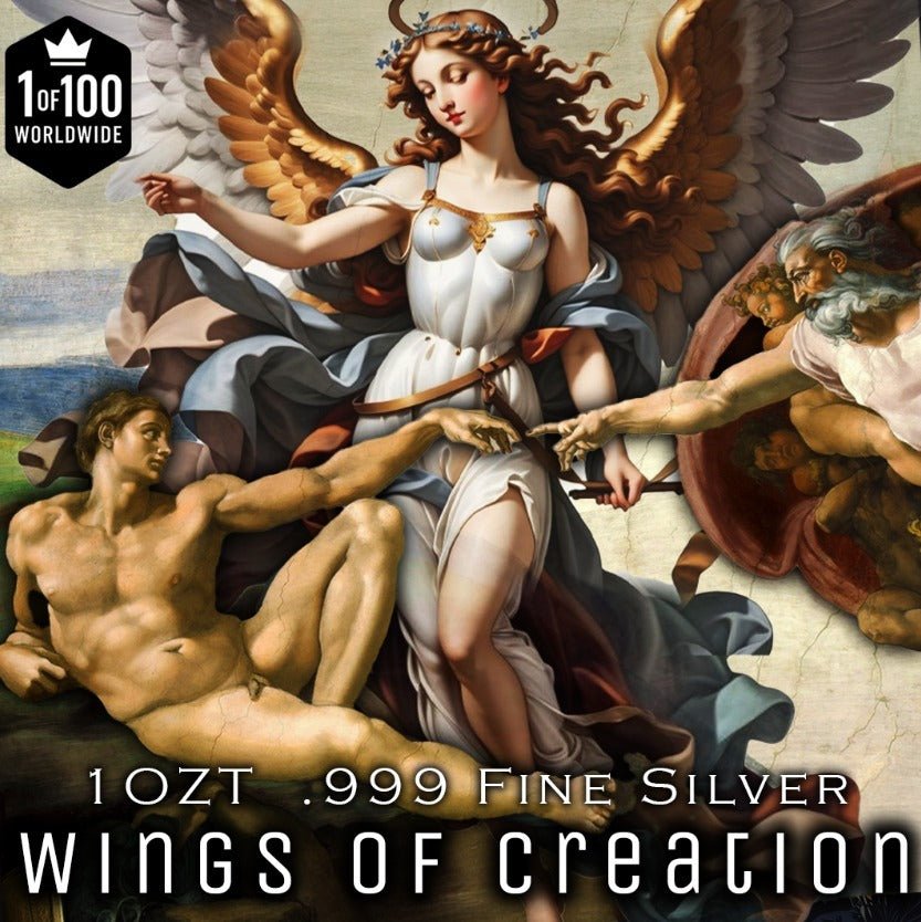 2024 Silver Eagle Colorized Wings of Creation 1oz .999 Silver - Captain’s Chest Bullion