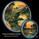 2024 Silver Eagle Everglades National Park .999 Silver 1oz Coin Colorized - Captain’s Chest Bullion