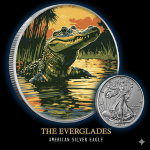 2024 Silver Eagle Everglades National Park .999 Silver 1oz Coin Colorized - Captain’s Chest Bullion