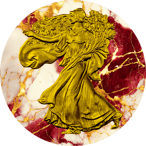 2024 Silver Eagle Marble w/ Gold Gild Edition 1oz .999 Silver Coin - Captain’s Chest Bullion