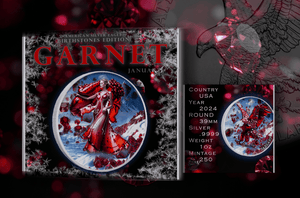 2024 Silver Eagle Month Series January (Garnet Stones) .999 1oz Silver Coin - Captain’s Chest Bullion