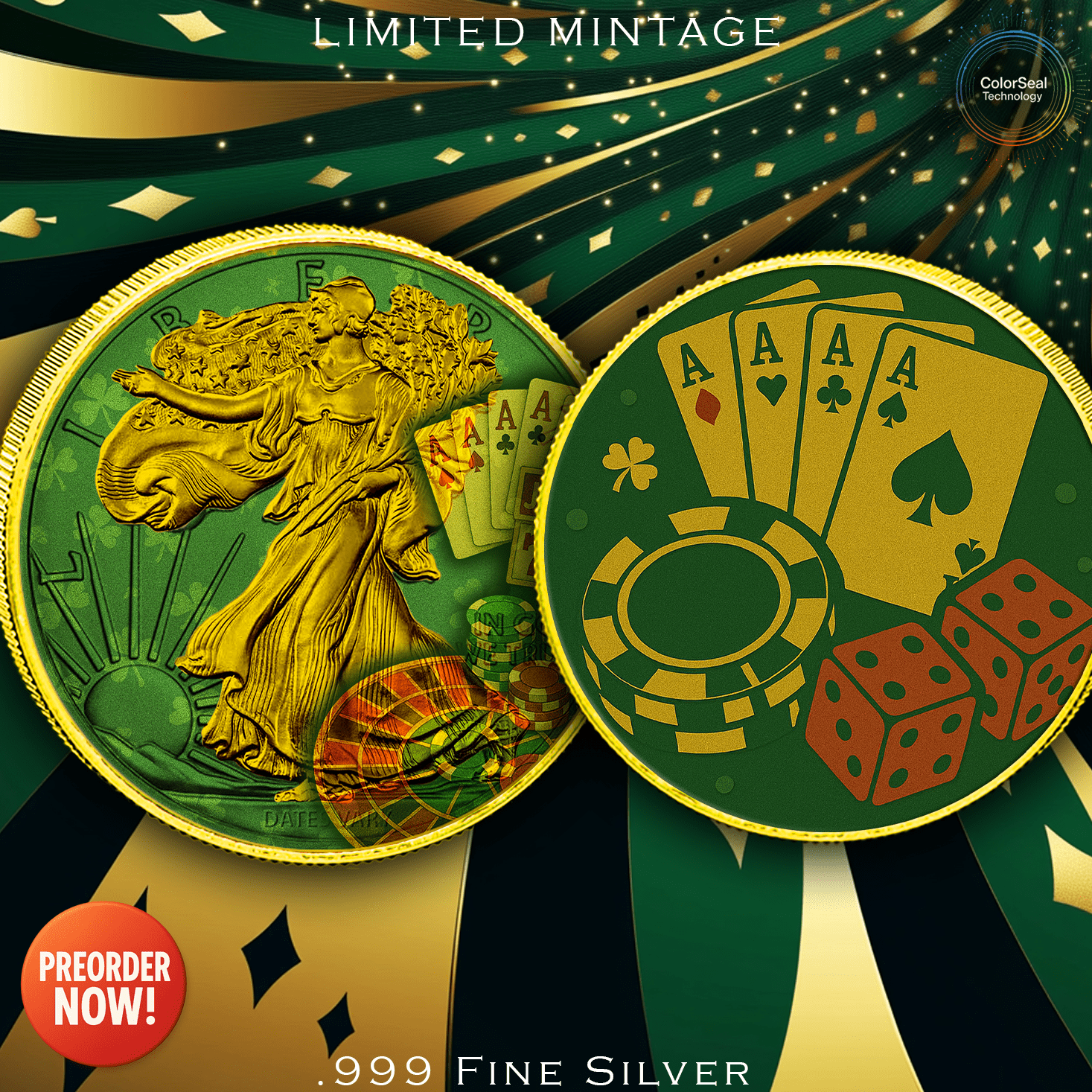 2024 Silver Eagle Viva Las Vegas 1oz .999 Silver Coin - Captain’s Chest Bullion