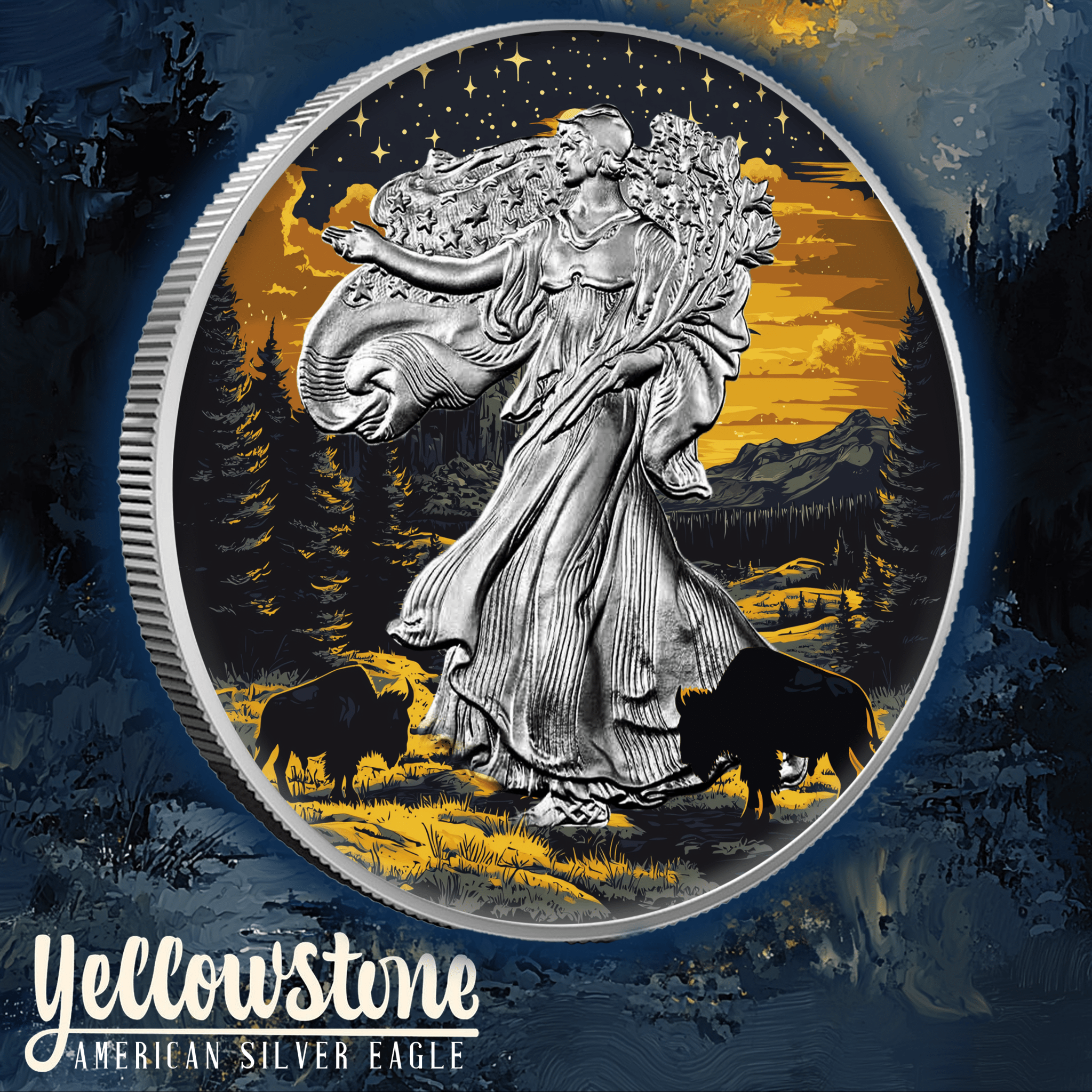 2024 Silver Eagle Yellowstone National Park Edition .999 Silver Coin - Captain’s Chest Bullion