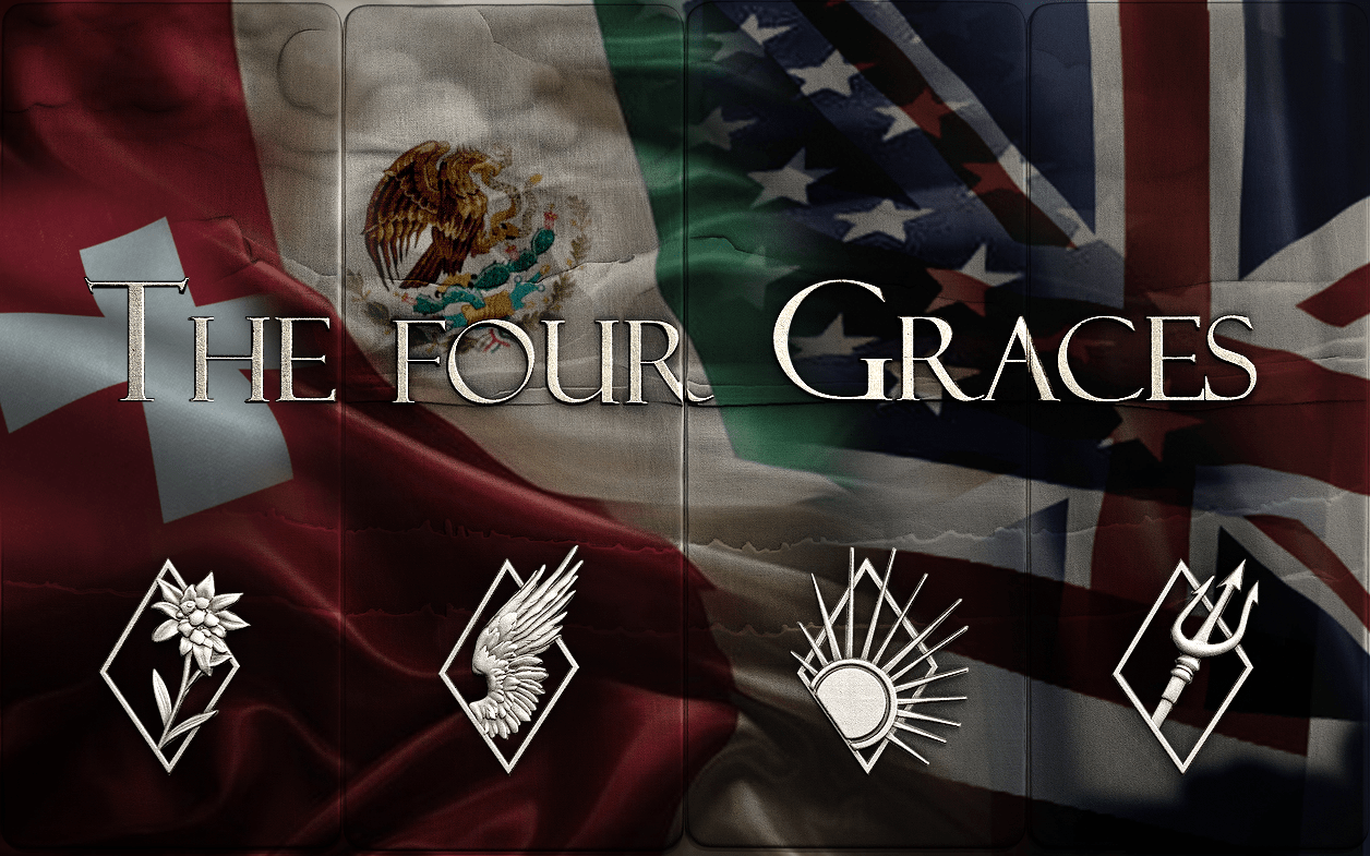 2024 The 4 Four Graces Color .999 Silver 1 oz Bars W/Certificate & Frame Display - Captain’s Chest Bullion