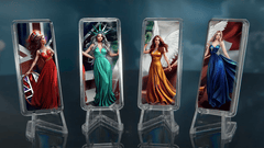 2024 The 4 Four Graces Color .999 Silver 1 oz Bars W/Certificate & Frame Display