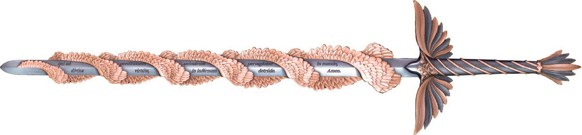 2024 The Sword of St. Michael 2.5 oz Silver (Ag 999) Bar Pink Gold Gilding - Captain’s Chest Bullion