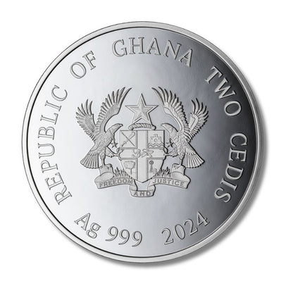 *2024 1/2 oz Proof Republic of Ghana Silver .999 40 mm Coin*