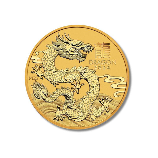 2024 Australia Lunar Series III Year of the Dragon 120 oz Gold BU Coin