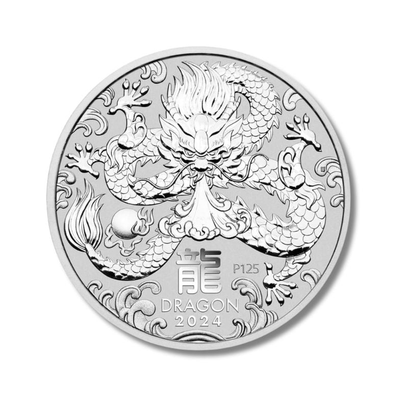 2024 Australia Lunar Series III Year of the Dragon 1/2oz Silver BU Coin