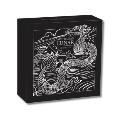 2024 Australia Lunar Series III Year of the Dragon 2 oz Silver Antiqued Coin