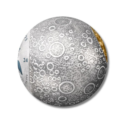 2024 Barbados 55th Ann. Moon Landing 1oz Silver Antiqued Spherical Coin