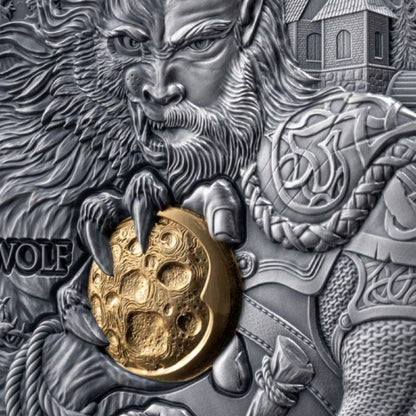2024 Cameroon Dual Essence Werewolf 2 oz Silver Antiqued High Relief Coin