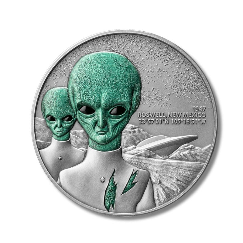 2024 Cameroon Interstellar Phenomena Roswell UFO Incident 2oz Silver Coin