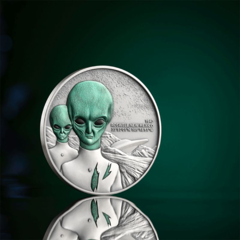 2024 Cameroon Interstellar Phenomena Roswell UFO Incident 2oz Silver Coin