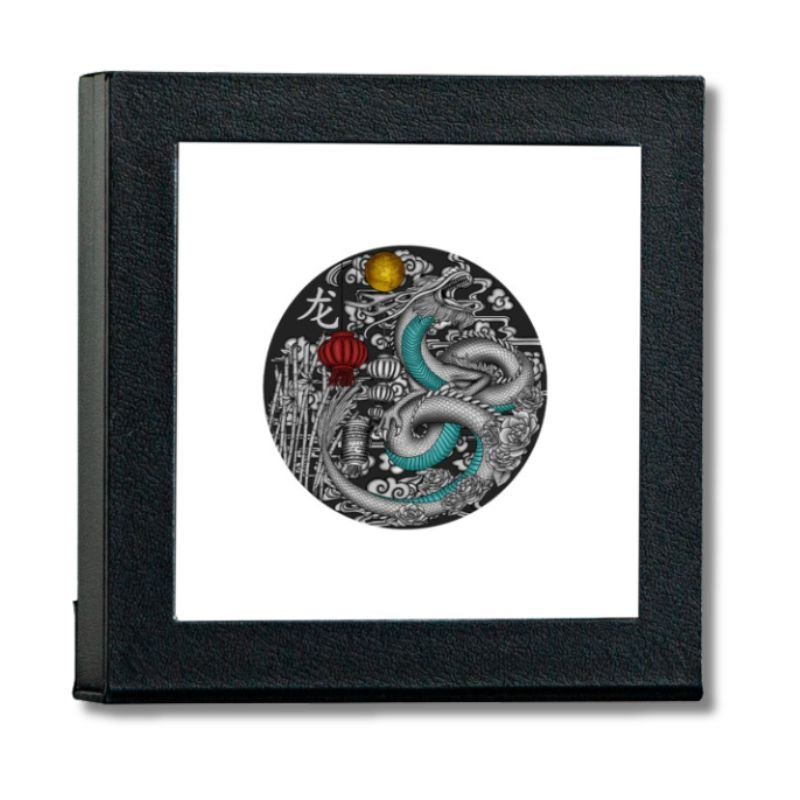 2024 Cameroon Lunar Year of the Dragon 3oz Silver High Relief Antiqued Coin