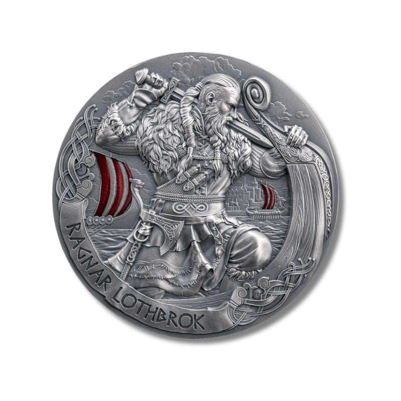 2024 Cameroon The Way of the Valhalla Ragnar Lothbrok 2 oz Silver Antiqued Coin