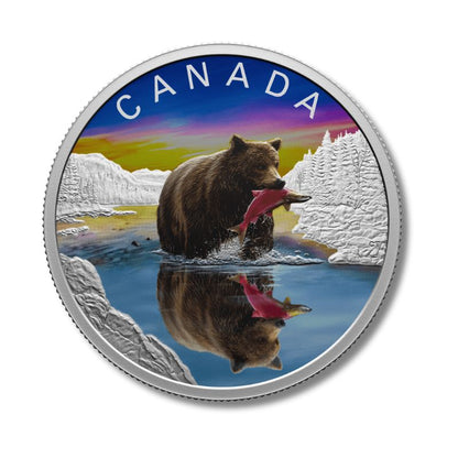 2024 Canada Wildlife Reflections Grizzly Bear 1 oz Silver Proof Coin
