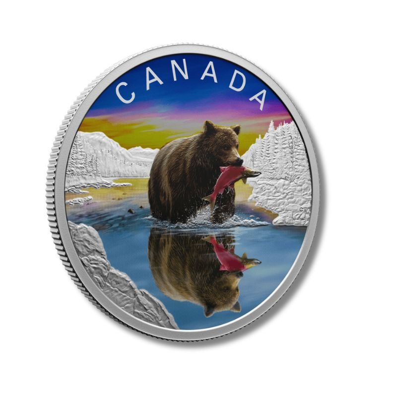 2024 Canada Wildlife Reflections Grizzly Bear 1 oz Silver Proof Coin