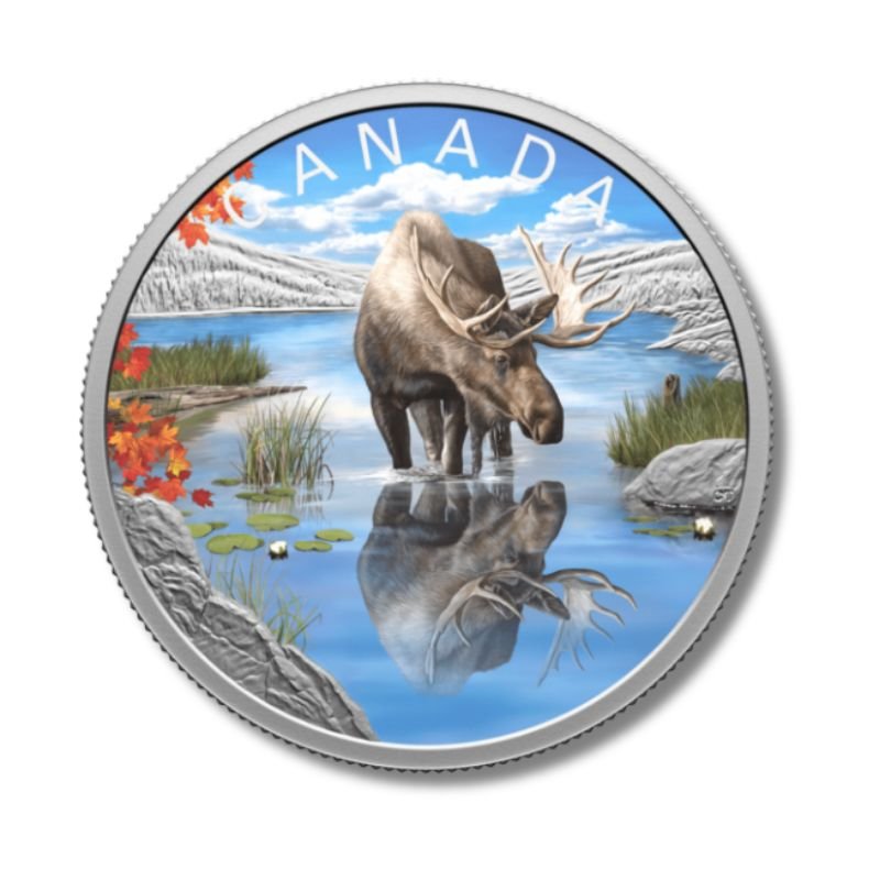 2024 Canada Wildlife Reflections Moose 1 oz Silver Colorized Proof Coin