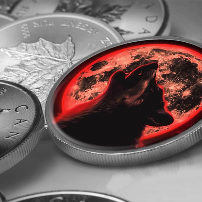 2024 Canadian Maple .9999 Silver Coin Colorized Frost Whisperer Wolf Presale