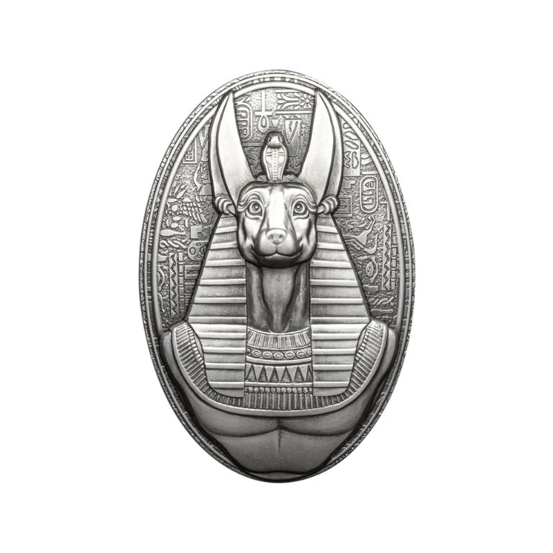 2024 Djibouti Lord of the Sacred Land Anubis 3oz Silver Egg Shaped Coin
