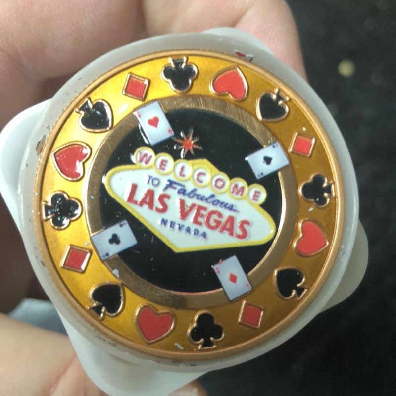 2024 Las Vegas 1oz Colorized Copper Poker Chip featuring a vibrant Vegas-inspired design.