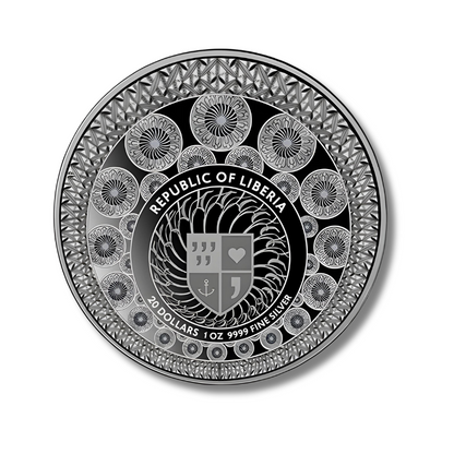 2024 Liberia Horologium Florae Liberia 1 oz Silver Colorized Proof Coin