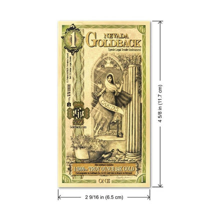 2024 Nevada Goldback Foil Notes 1/1000 oz of .999 Gold BU