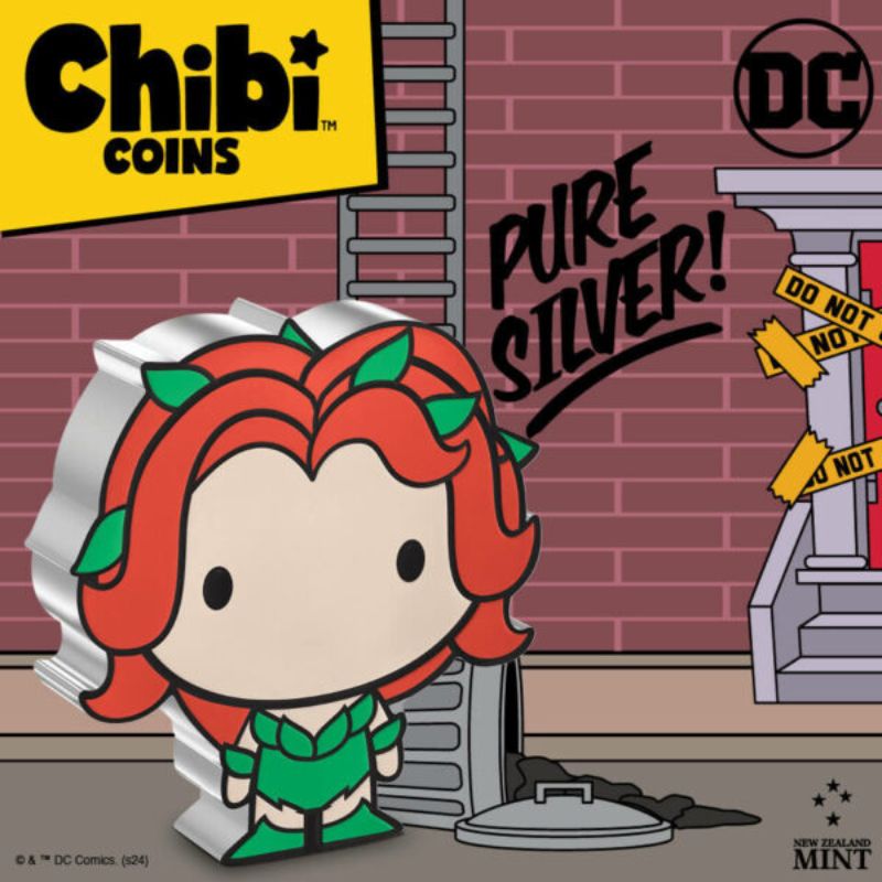 2024 Niue DC Comics Poison Ivy 1 oz Silver Colorized Proof Chibi Coin