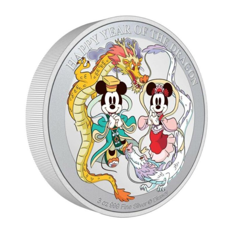 2024 Niue Disney Lunar Happy Year of the Dragon 3oz Silver Proof Coin