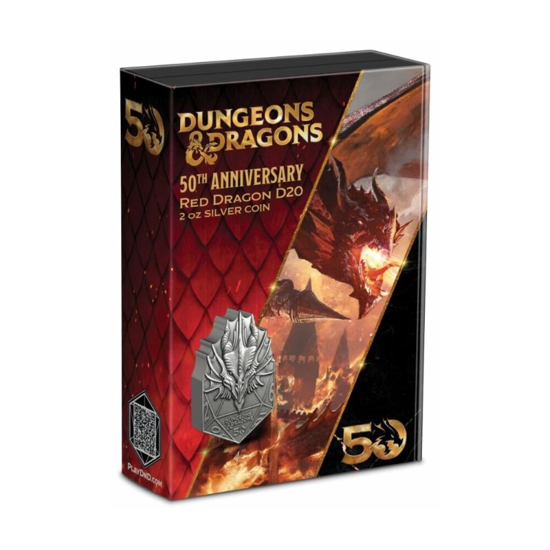2024 Niue Hasbro Dungeons and Dragons 50th Ann. 2 oz Silver Antiqued Coin