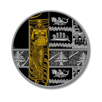 2024 Niue Phoenicia 2 oz Silver Ultra High Relief Dark Gilded Proof Coin