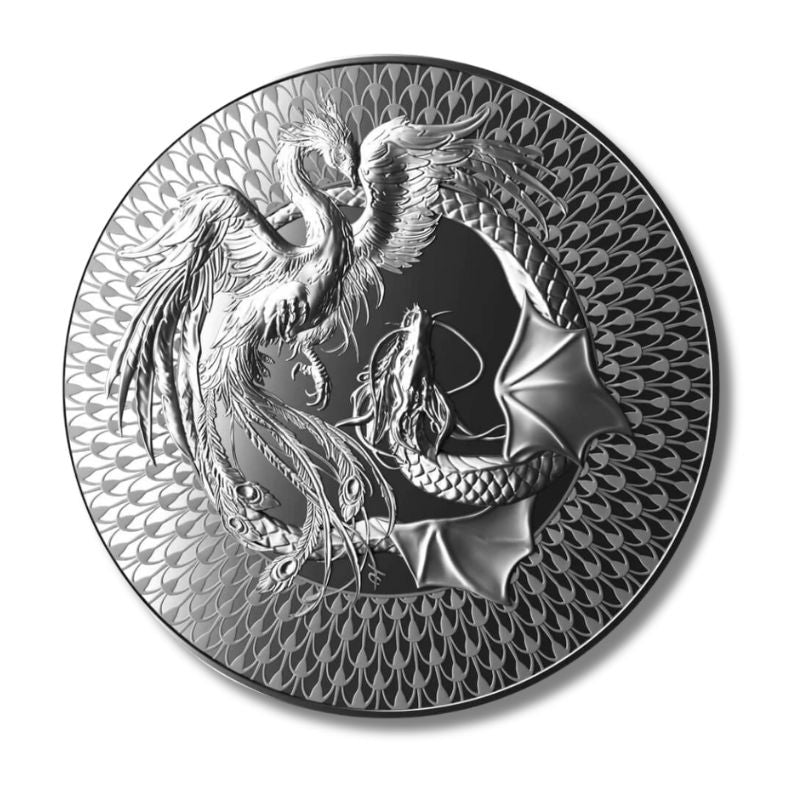 2024 Niue Phoenix and Dragon 2 oz Silver Ultra High Relief Proof Coin