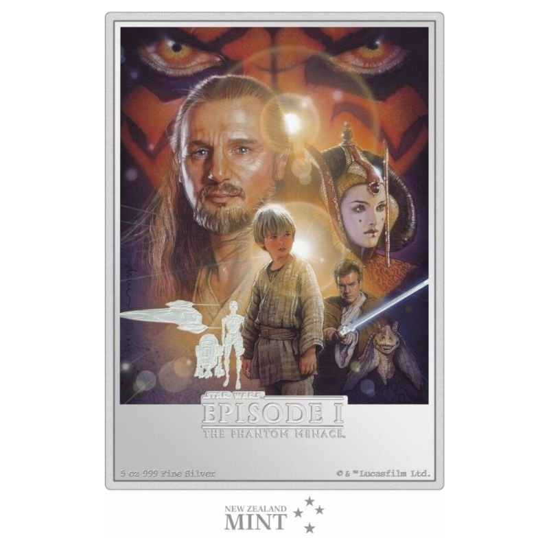 2024 Niue Star Wars Phantom Menace 5oz Silver Proof Poster Coin Cert#6