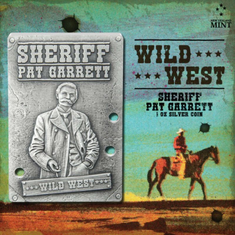 2024 Niue Wild West Pat Garrett 1oz Silver Antiqued Coin