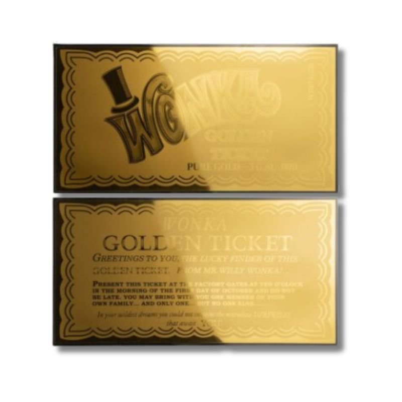 2024 Samoa $5 Willy Wonka 1 oz .999 Fine Silver Coin - Colorized coin with limited mintage and chance to find a Golden Ticket.
