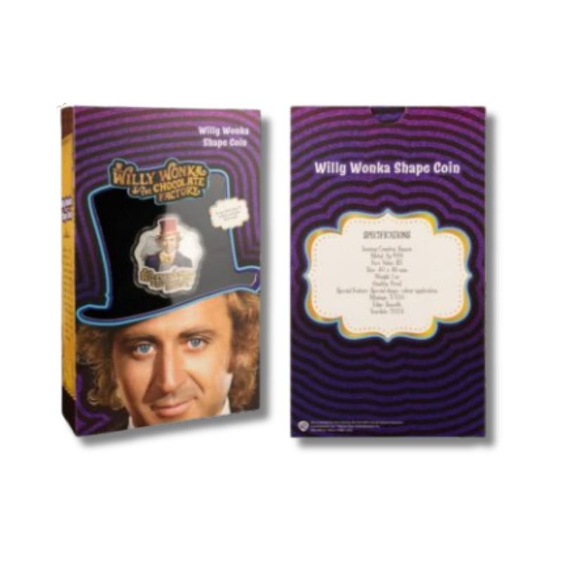 2024 Samoa $5 Willy Wonka 1 oz .999 Fine Silver Coin - Colorized coin with limited mintage and chance to find a Golden Ticket.