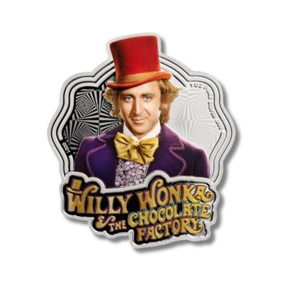 2024 Samoa $5 Willy Wonka 1 oz .999 Fine Silver Coin - Colorized coin with limited mintage and chance to find a Golden Ticket.