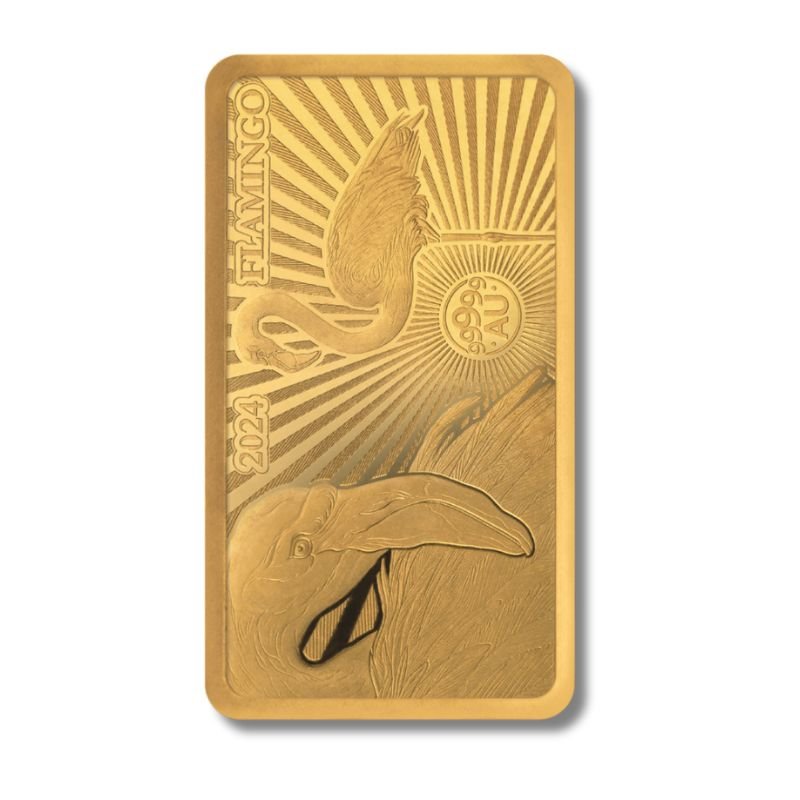 2024 Solomon Islands World’s Purest Bullion Flamingo 1/100 oz Proof Gold Bar