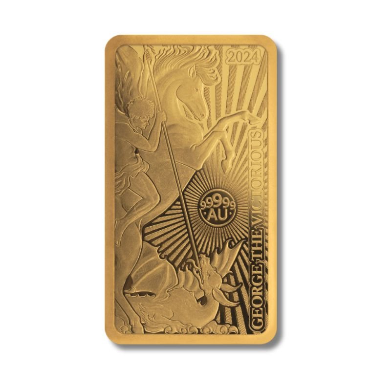 2024 Solomon Islands World’s Purest Bullion George the Victorious 1100 oz Proof Gold Bar