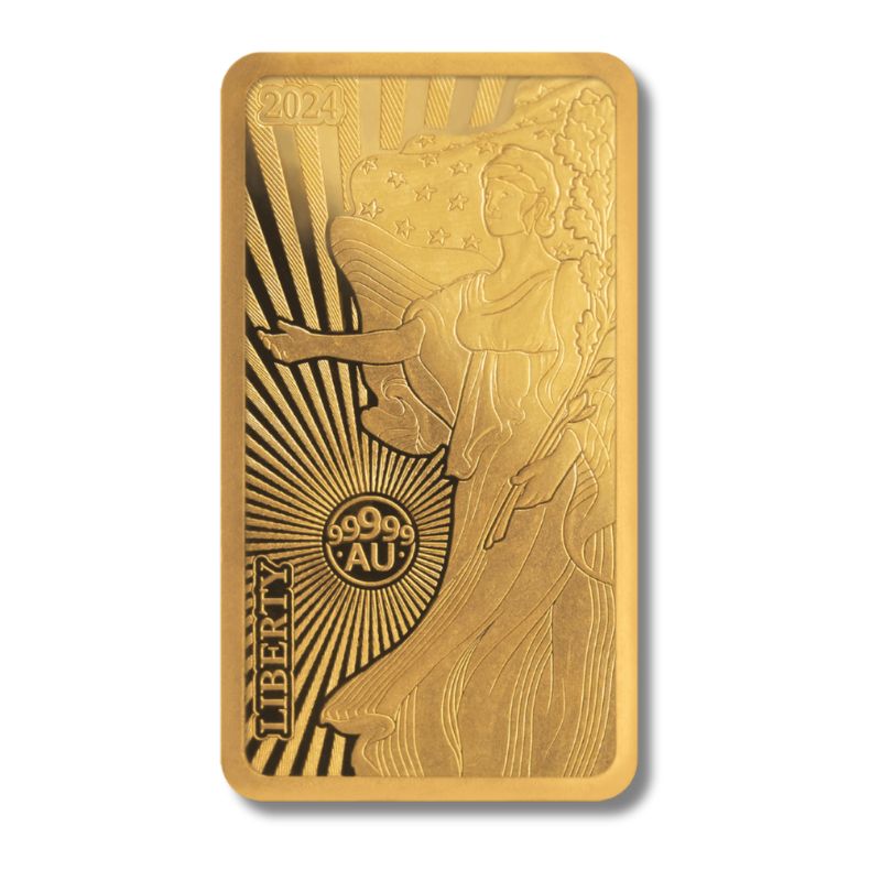 2024 Solomon Islands World’s Purest Bullion Liberty 1/100 oz Proof Gold Bar