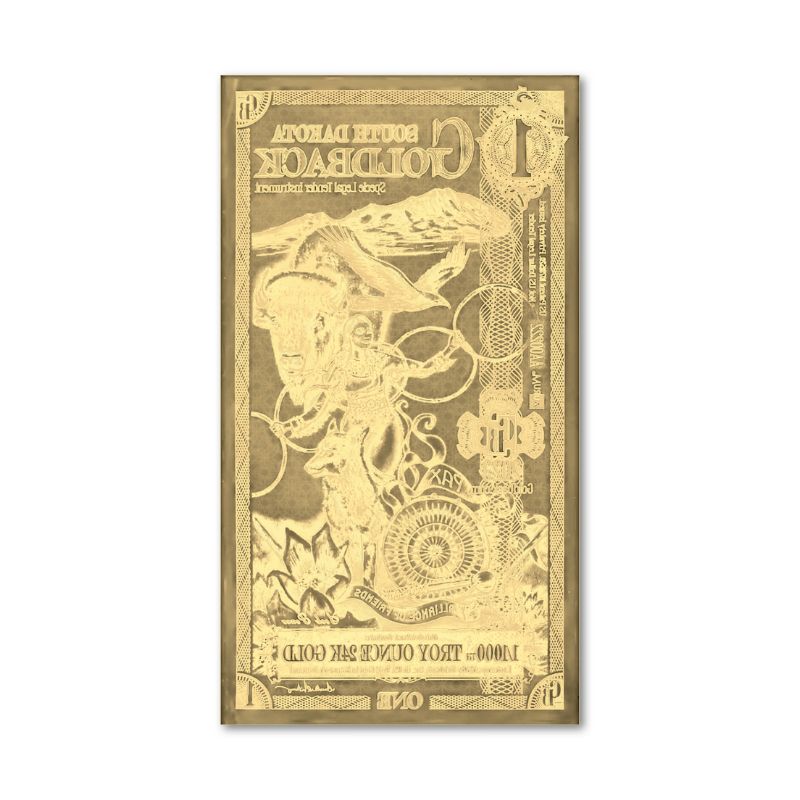 2024 South Dakota Goldback Foil Notes 1/1000 oz of .999 Gold BU