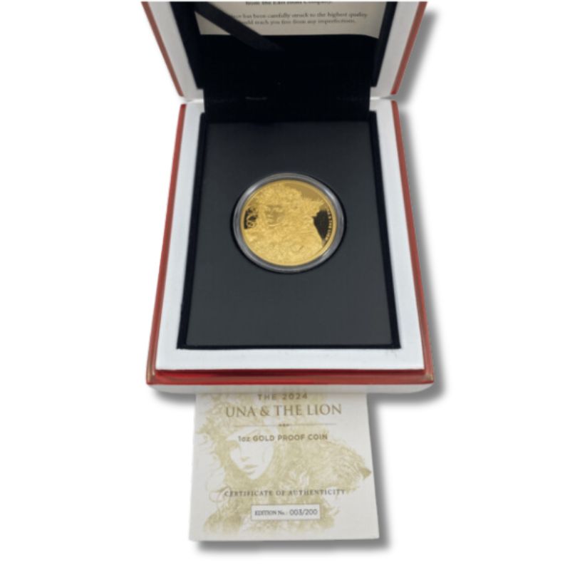 2024 St. Helena Modern Una and The Lion 1oz Gold Proof Coin Certificate #3