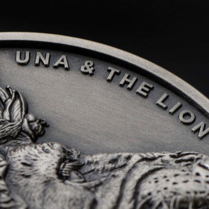 2024 St. Helena Modern Una and The Lion 2oz Silver Antiqued Coin