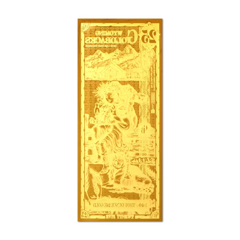 2024 Wyoming Goldback Foil Notes 1/1000 oz of .999 Gold BU
