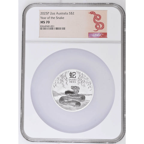 2025P MS 70 First Release 2oz Australia Year of the Snake
