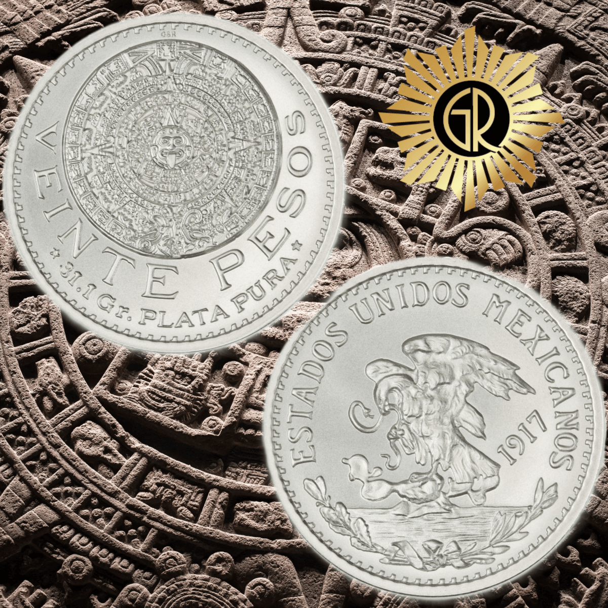 2025 Mexico 20 Pesos 1917 Mexican Tribute 1 oz Silver BU Round
