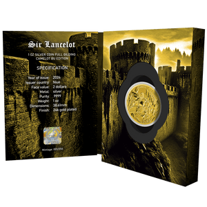 2025 Camelot Sir Lancelot 1oz .999 Silver Coin in Gold Gilding - Captain’s Chest Bullion