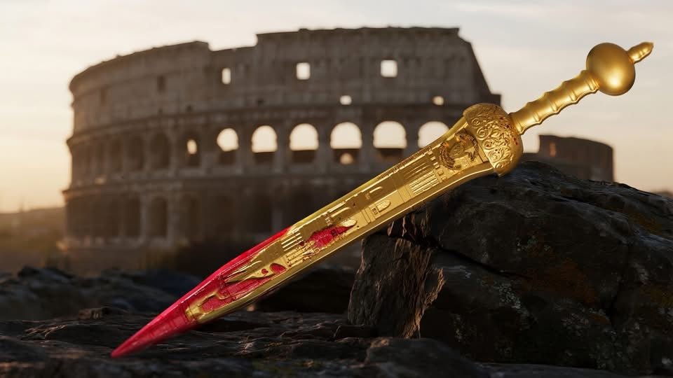 2025 Cameroon Gladius 2 oz Gold Gilded Silver Shaped Coin - Captain’s Chest Bullion