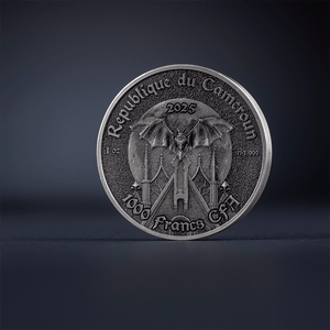 2025 Cameroon Raven Antique Finish 1oz .999 Silver Coin Color and Gilding - Captain’s Chest Bullion